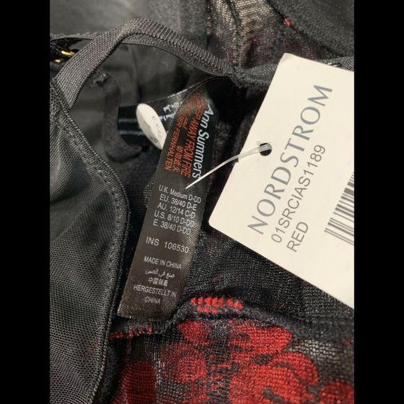 NEW $85 Ann Summers Padded Underwire Chemise in Black/Red‎ [SZ 8-10 D/DD ] - Picture 9 of 12
